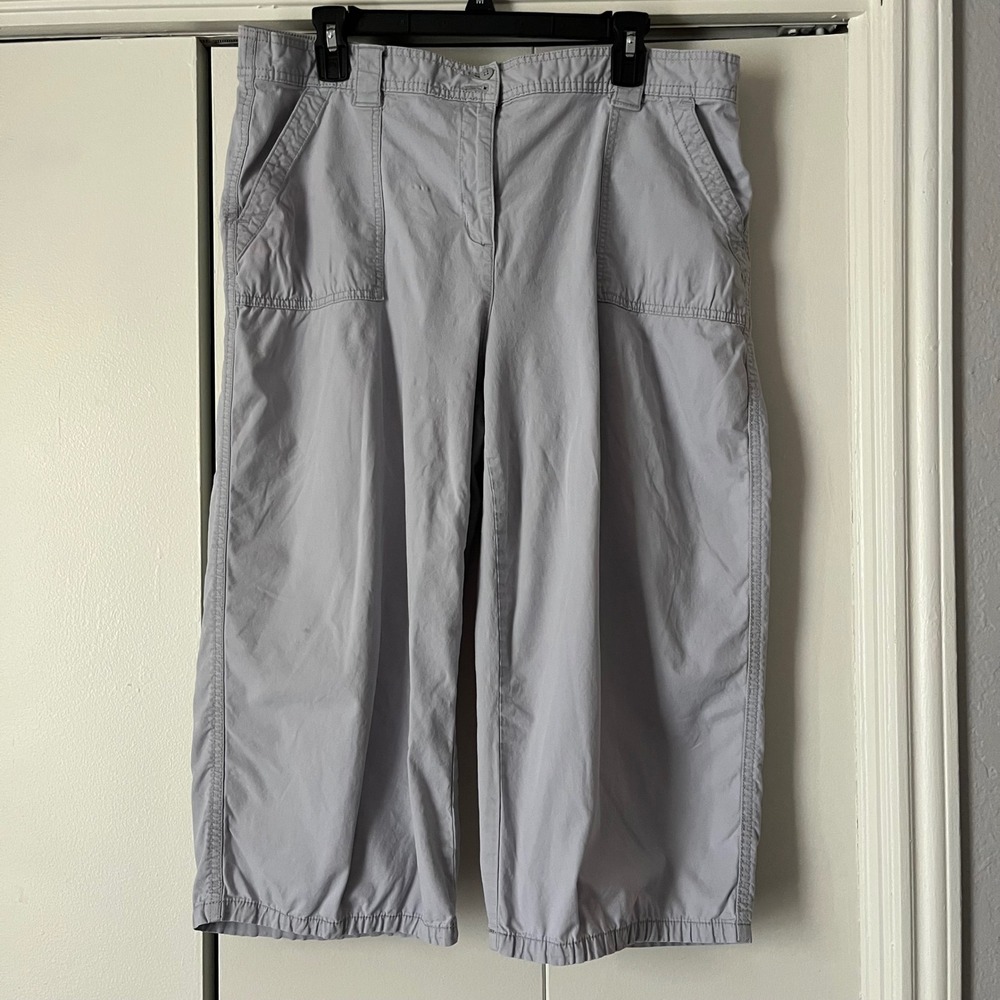 Covington Cropped Pants Classic Fit Casual Elastic Waist Lavender Size 16